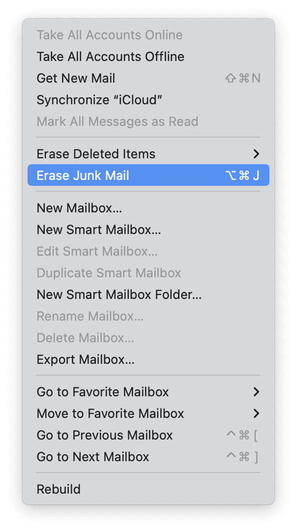 How to clear Mac mail cache